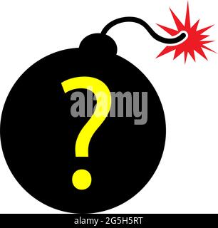 Question dynamite icon, stock icon, flat design. Vector illustration on white background Stock Vector