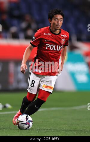 Saitama, Japan. 27th June, 2021. Daigo Nishi (Reds) Football/Soccer : 2021 J1 League match between Urawa Red Diamonds 2-0 Avispa Fukuoka at Saitama Stadium 2002 in Saitama, Japan . Credit: AFLO SPORT/Alamy Live News Stock Photo