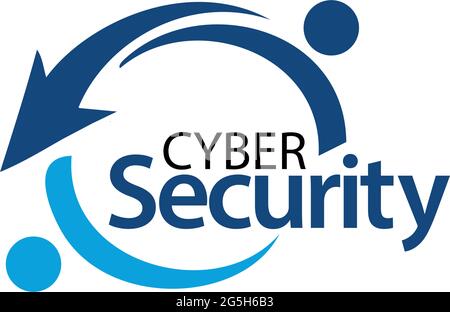 Cyber security with people icon. Flat vector illustration on white background Stock Vector