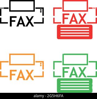 FAX vector icon on white background. Flat design. Stock Vector