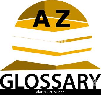 Glossary with book. Flat design. Vector Illustration on white background Stock Vector