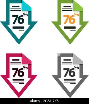 76 seventy six percent vector circle chart, percentage diagram graph ...