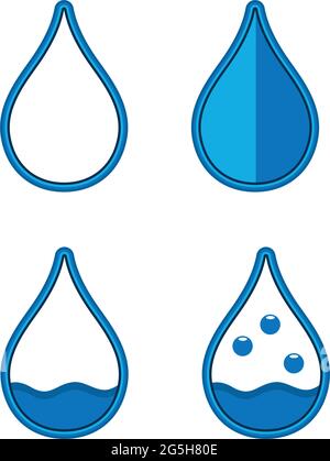 Colorful water set icons, flat design Stock Vector