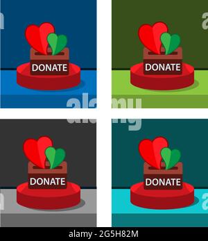 Donate icon on the circle, stock icon Stock Vector