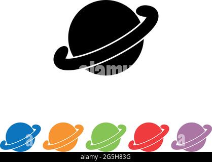 Colorful planet set icons, flat design Stock Vector