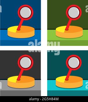 Magnifying glass icon on the circle, stock icon Stock Vector