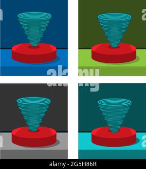 Tornado icon on the circle, stock icon Stock Vector