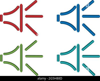 Colorful speaker set icons, flat design Stock Vector