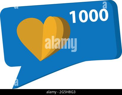 1000 like icon and smartphone Stock Vector