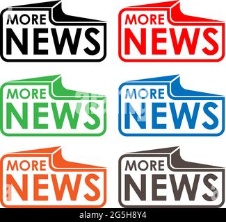 More news stock label, flat design. Colorful icon Stock Vector