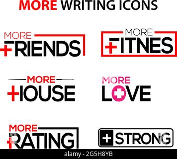 More writing stock icons. Flat set icon. vector. Stock Vector