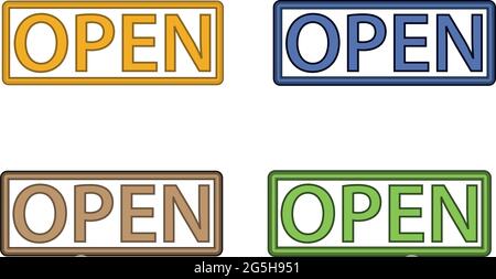 Open icon, flat design. Vector illustration on white background. Stock Vector