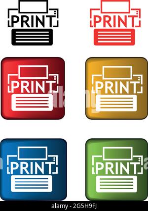 Print vector icon on white background. Stock Vector