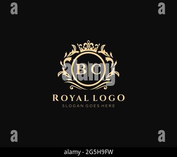 BC Letter Luxurious Brand Logo Template, for Restaurant, Royalty, Boutique, Cafe, Hotel, Heraldic, Jewelry, Fashion and other vector illustration. Stock Vector