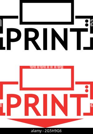 Print vector icon on white background. Stock Vector