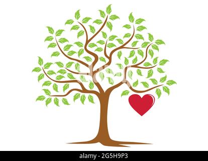 Vector tree. Silhouette of tree on white background Stock Vector