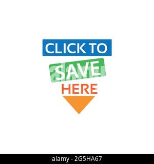 Click to save here icon Stock Vector
