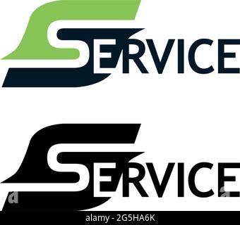 Word service vector. Flat vector illustration on white background Stock Vector