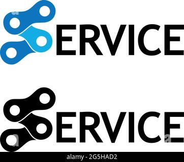 Word Service vector. Flat vector illustration on white background Stock Vector