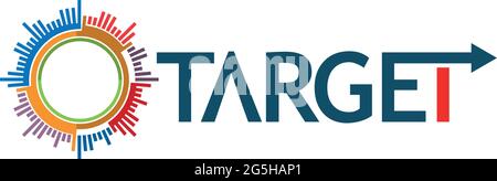 Word target vector. Vector illustration on white background Stock Vector