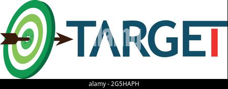 Word target vector. Vector illustration on white background Stock Vector