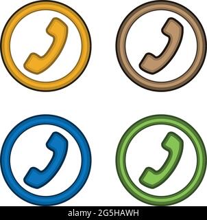Telephone icon in circle, Communication icon Vector. Stock Vector