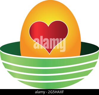 Eggs and love. Eggs in the nest. Eggs icon,  vector illustration Stock Vector