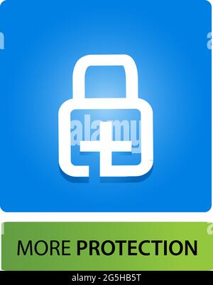 More protection stock button. Vector illustration on white background.. vector. Stock Vector