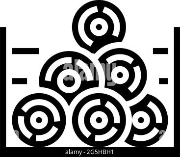 trailer with wood timber glyph icon vector illustration Stock Vector ...
