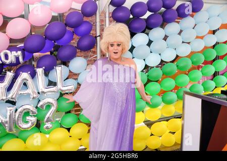 DJ Lady Bunny (Jon Ingle) attends the Leslie Jordan x Nordstrom NYC Pride Event in, meet-and-greet and book signing New York City.Leslie Jordan and Nordstrom celebrate the NYC Pride March at the Nordstrom Local West Village location with a customer meet and greet and a signing of his newly released book, How Y'all Doing?: Misadventures and Mischief from a Life Well Lived. Nordstrom is proud to be a Gold Sponsor of NYC Pride 2021. Year-round, Nordstrom provides grants and funding to LGBTQIA  organizations like the Hetrick-Martin Institute, Pride Foundation God's Love We Deliver, Human Rights C Stock Photo