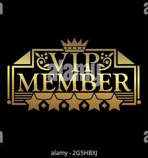VIP member Icon. Vector Illustration on black background Stock Vector