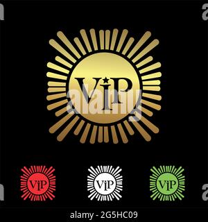 VIP member Icon. Vector Illustration on black background Stock Vector