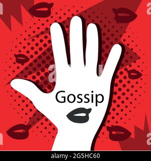 No Gossip with hand Vector Icon Illustration. Stock Vector