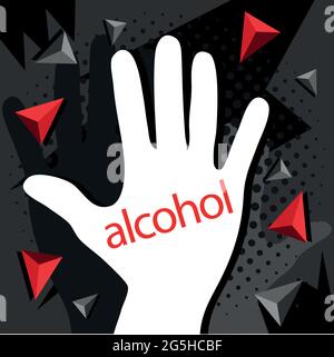 No Alcohol with hand Vector Icon Illustration. Stock Vector