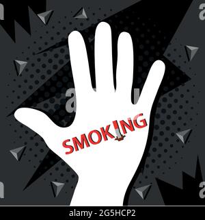No Smoking with hand Vector Icon Illustration. Stock Vector