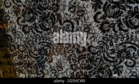 Black & white Seamless Floral and flower pattern and texture Stock Photo