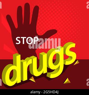 No drugs with hand Vector Icon Illustration. Stock Vector