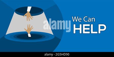 We can help background. Business Concept With Text. vector Stock Vector