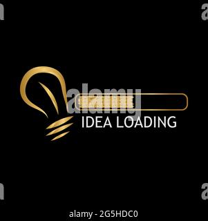 Loading bar  with bulb stock vector illustration. Stock Vector