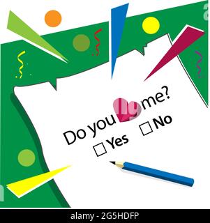 Question with paper and pencil stock vector. Vector illustration Stock Vector