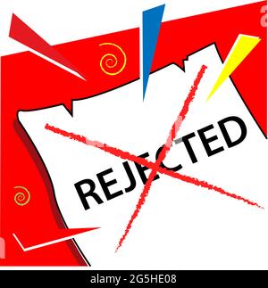 Rejected with reminder paper stock vector Stock Vector