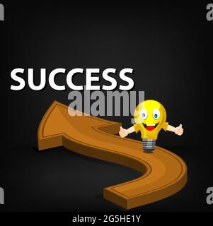 Road to success. stock illustration Vector. illustration on black gradient background. Stock Vector