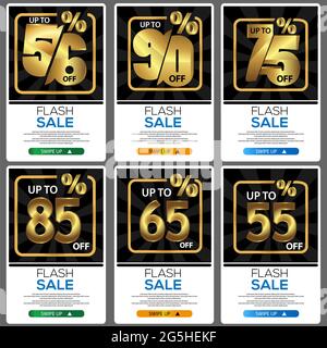 Flash sale banners for mobile. Sale banner template Stock Vector