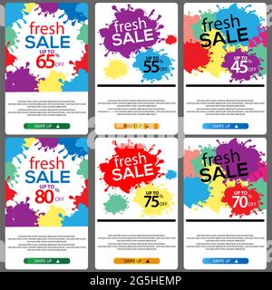 Fresh sale banners for mobile. Sale banner template Stock Vector
