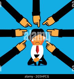 Illustrations of office workers making mistakes. Flat design Stock Vector