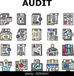 Finance reporting linear icons set. Accounting, Budgeting, Analysis ...