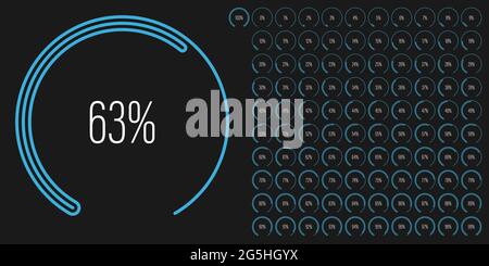 Circular progress chart. Blue line circle diagram Stock Vector Image ...