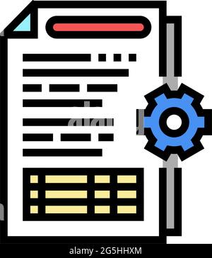 audit of operational processes and internal control systems color icon vector illustration Stock Vector