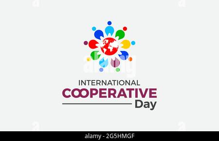 International Co-operative Annual Day Vector Banner Template observed on July Every Year. Stock Vector