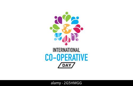 International Co-operative Annual Day Vector Banner Template observed on July Every Year. Stock Vector